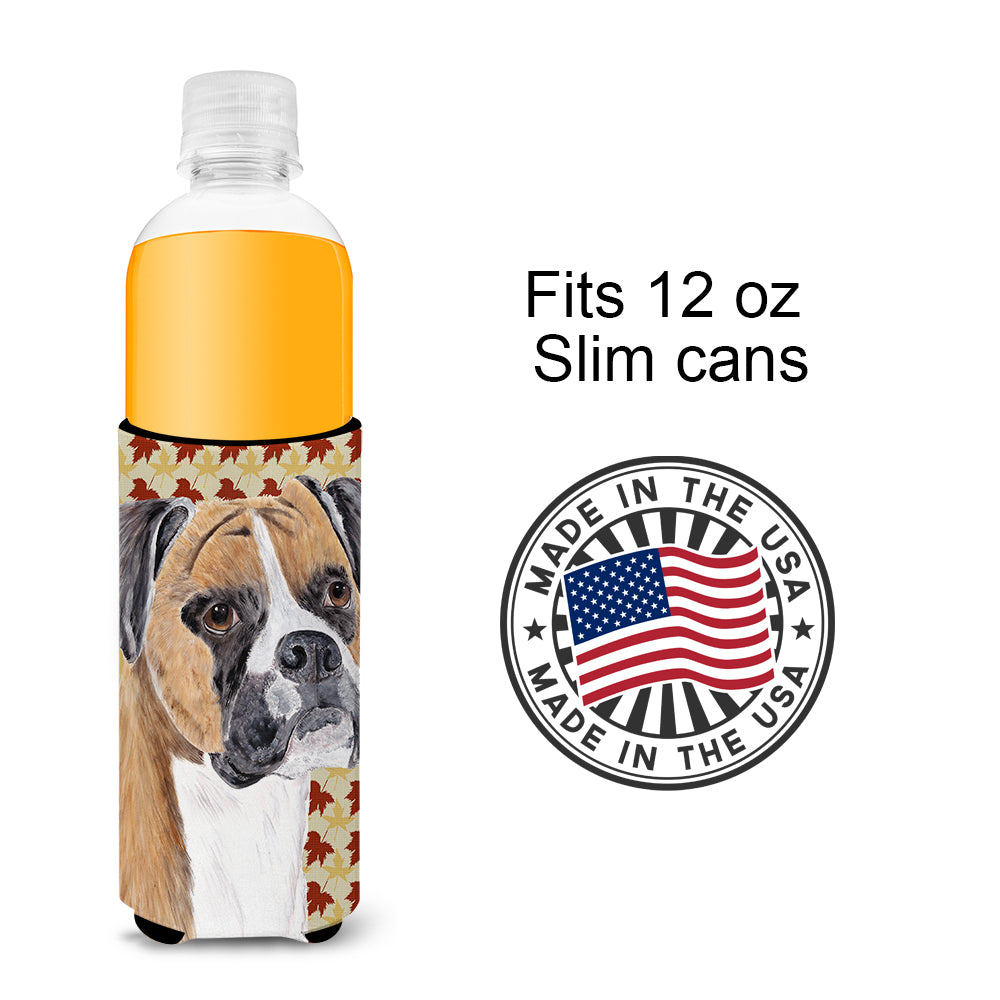 Boxer Fall Leaves Portrait Ultra Beverage Insulators for slim cans SC9230MUK.