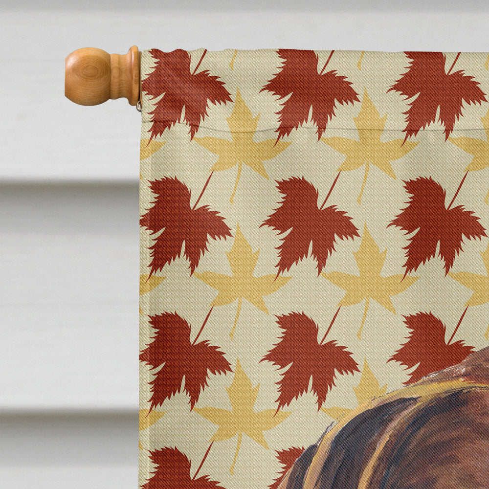 German Shorthaired Pointer Fall Leaves Portrait Flag Canvas House Size