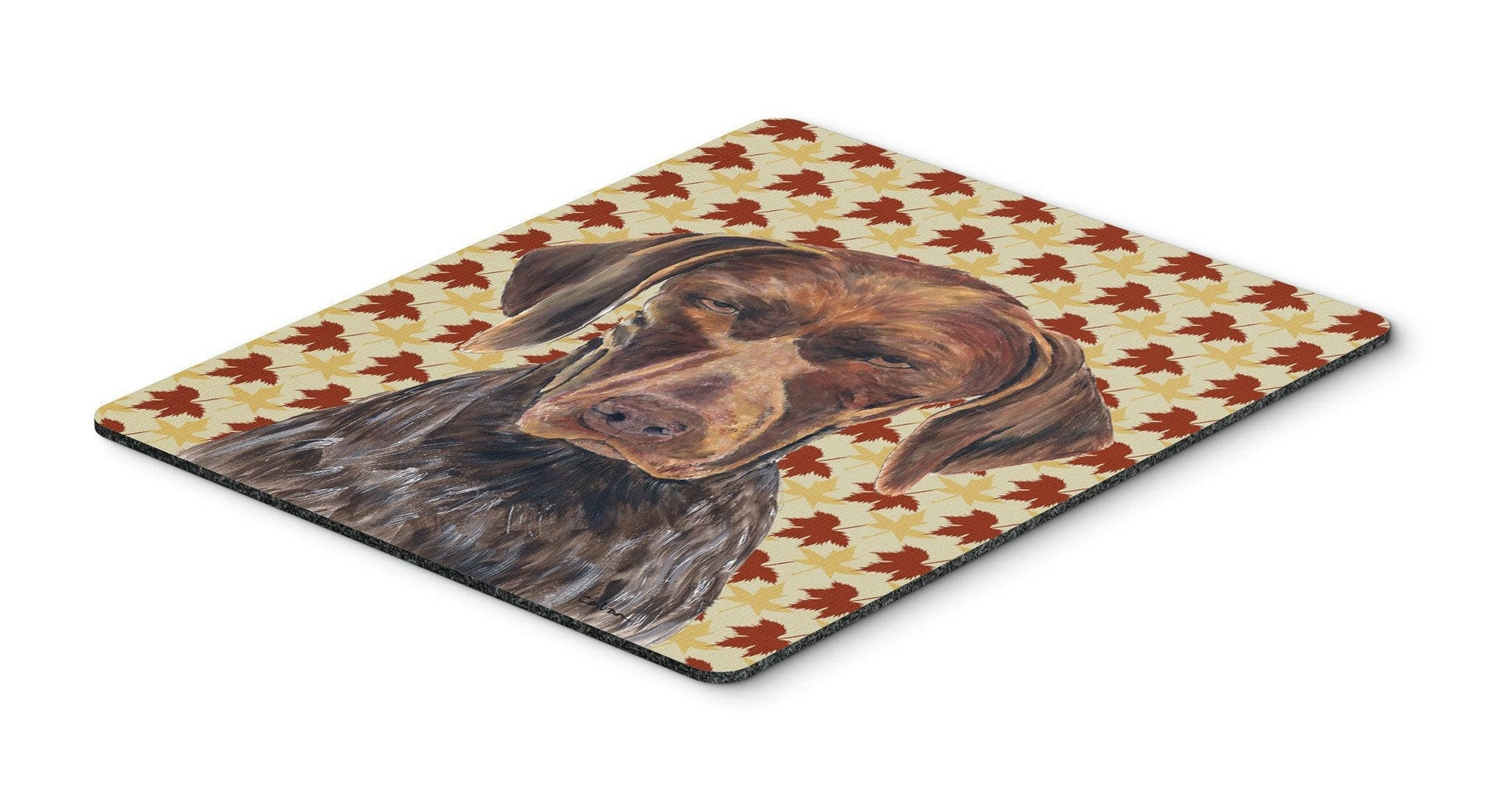 German Shorthaired Pointer Fall Leaves Portrait Mouse Pad, Hot Pad or Trivet by Caroline's Treasures