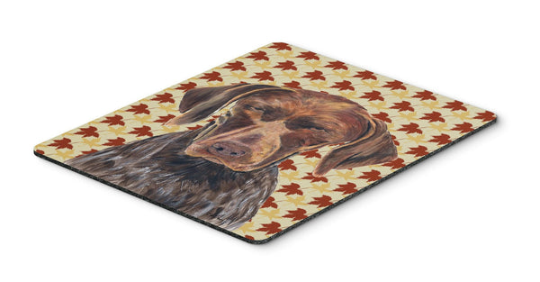 German Shorthaired Pointer Fall Leaves Portrait Mouse Pad, Hot Pad or Trivet by Caroline's Treasures