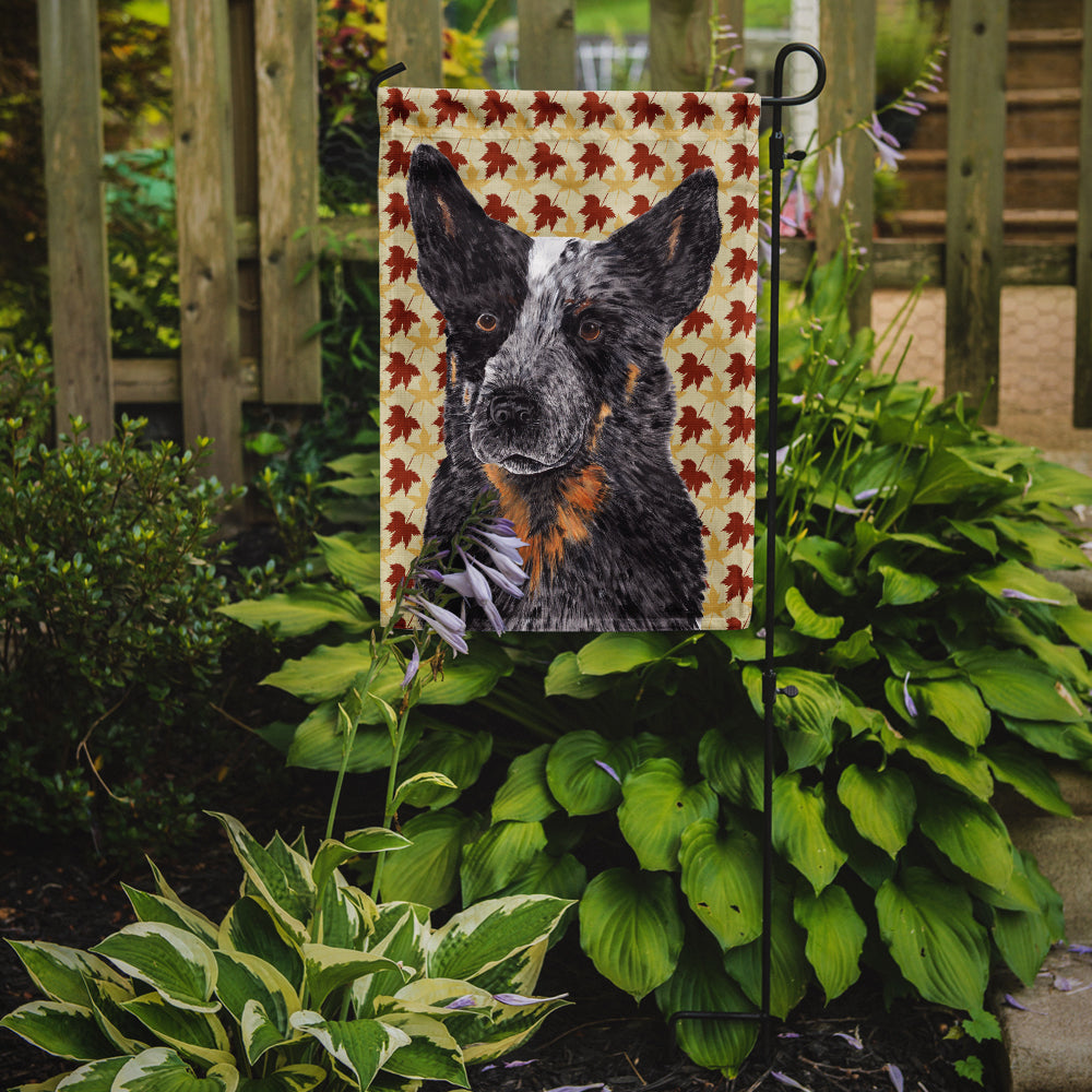 Australian Cattle Dog Automne Feuilles Portrait Drapeau Jardin Taille