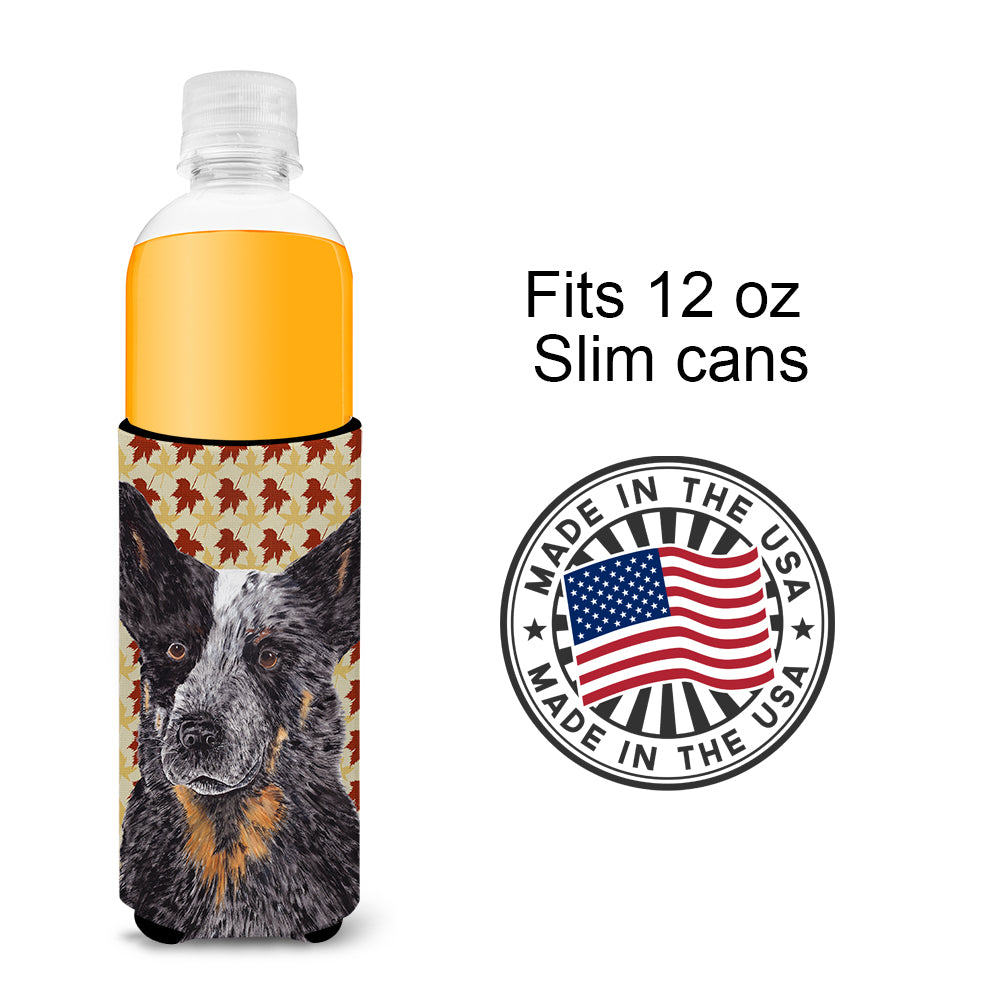 Australian Cattle Dog Fall Leaves Portrait Ultra Beverage Insulators for slim cans SC9236MUK.