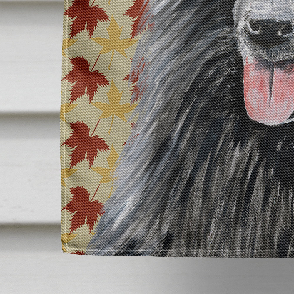 Belgian Sheepdog Fall Leaves Portrait Flag Canvas House Size  the-store.com.