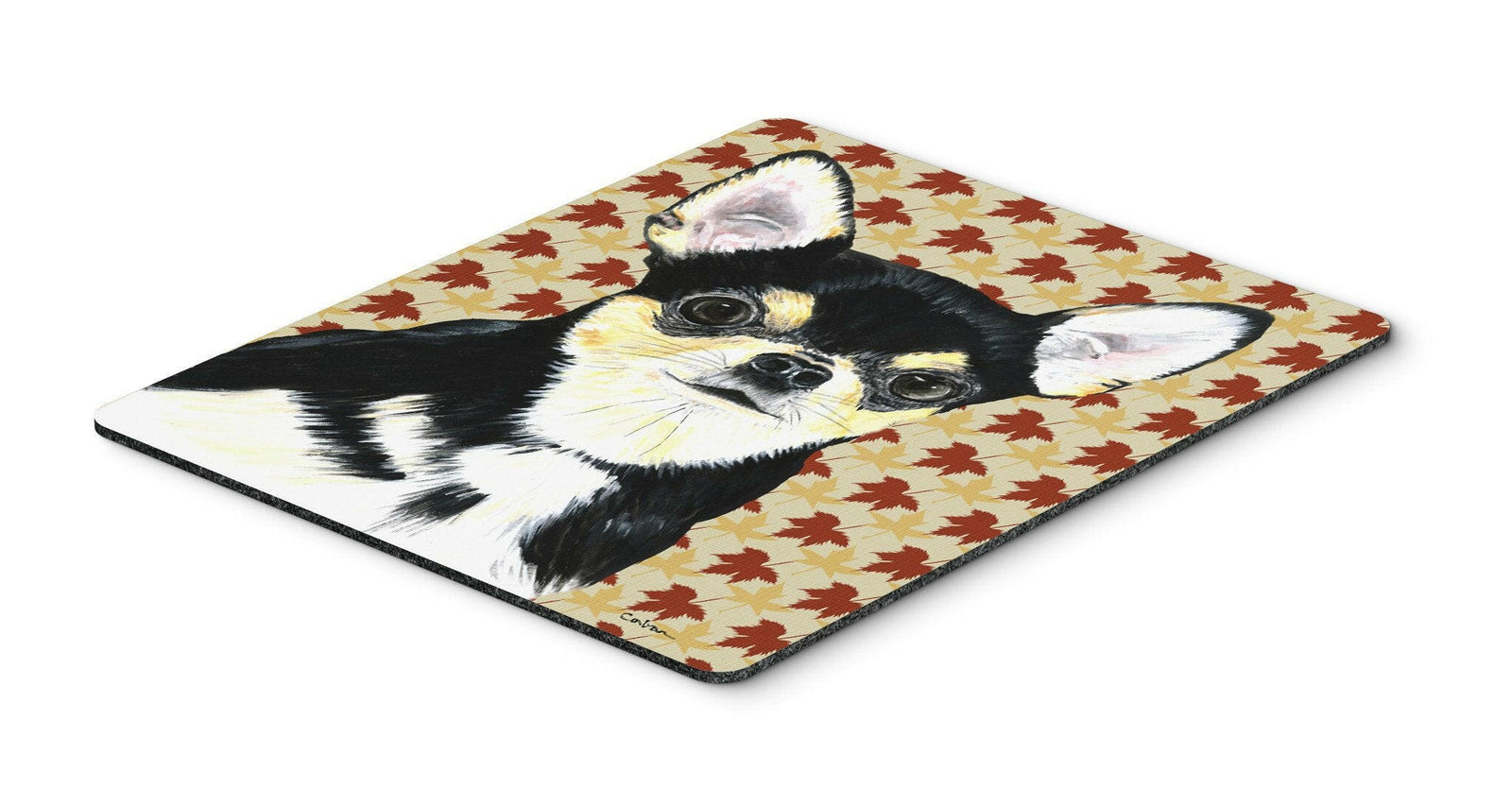 Chihuahua Fall Leaves Portrait Mouse Pad, Hot Pad or Trivet by Caroline's Treasures