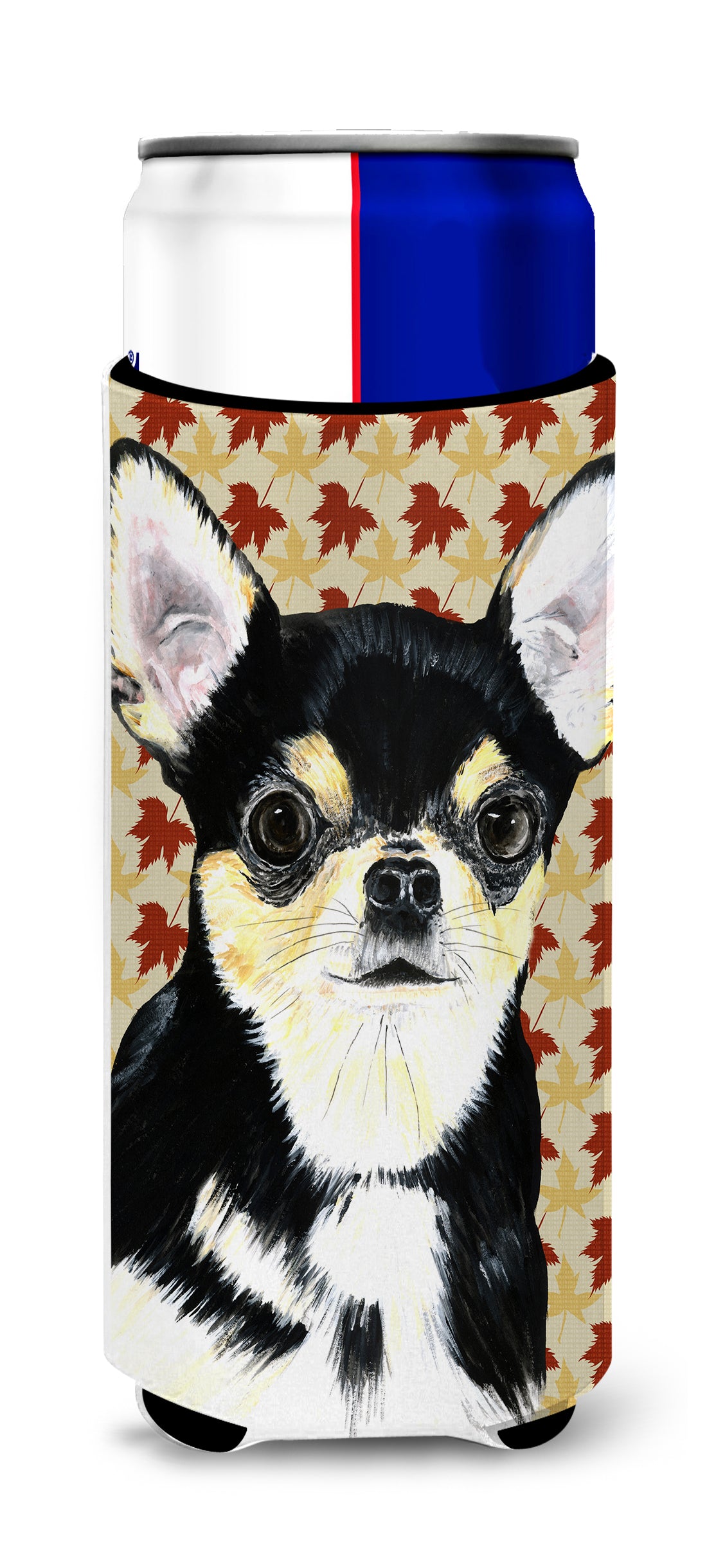 Chihuahua Fall Leaves Portrait Ultra Beverage Insulators for slim cans SC9239MUK.