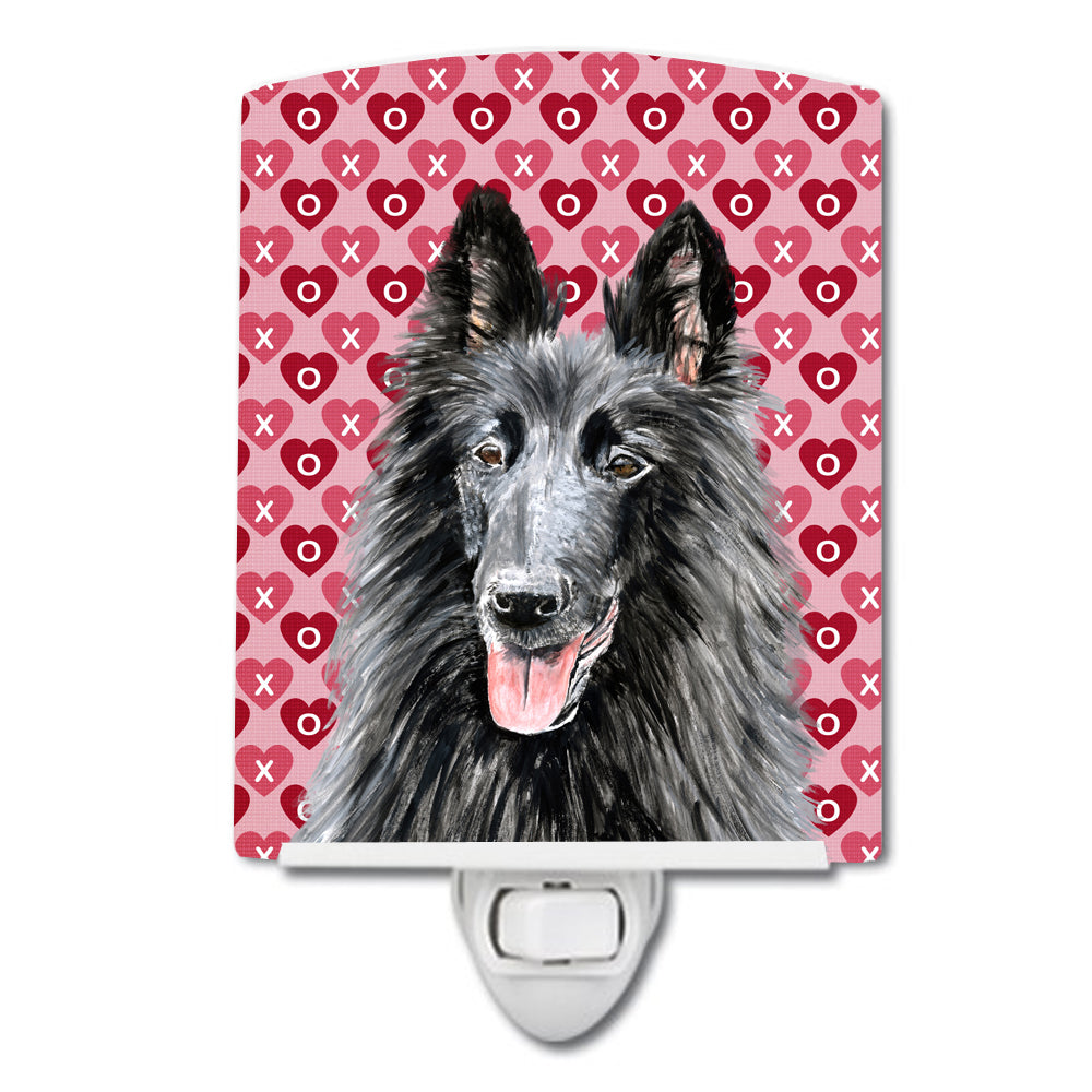 Belgian Sheepdog Hearts Love and Valentine&#39;s Day Portrait Ceramic Night Light SC9241CNL - the-store.com