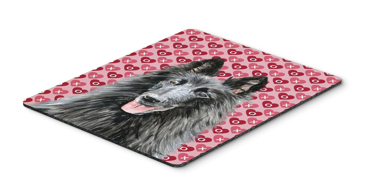 Belgian Sheepdog Hearts Love and Valentine&#39;s Day Mouse Pad, Hot Pad or Trivet by Caroline&#39;s Treasures