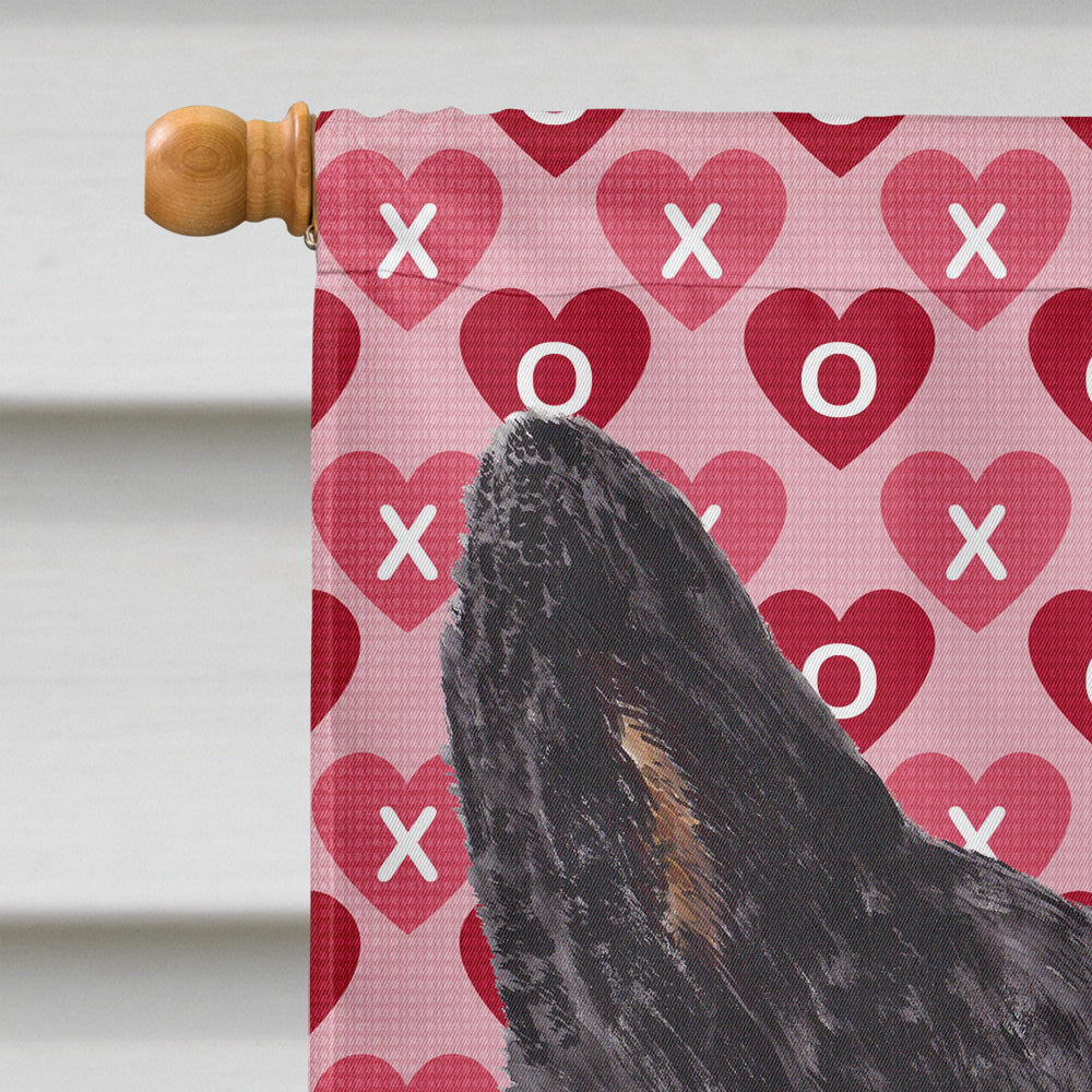 Australian Cattle Dog Hearts Love and Valentine's Day  Flag Canvas House Size  the-store.com.