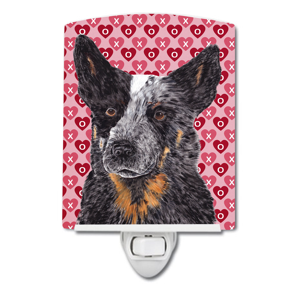 Australian Cattle Dog Hearts Love Valentine&#39;s Day Ceramic Night Light SC9243CNL - the-store.com