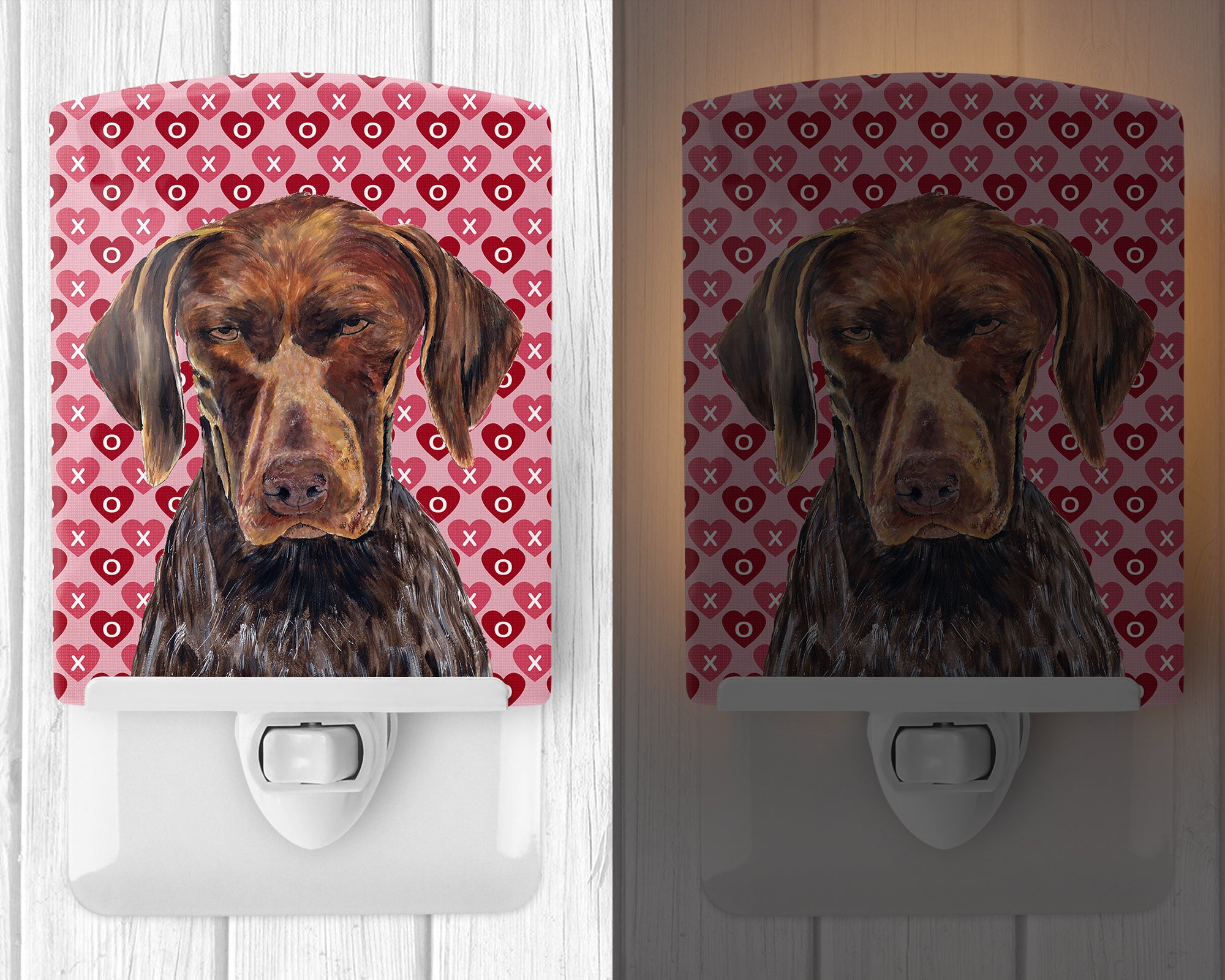 German Shorthaired Pointer Hearts Love and Valentine's Day Ceramic Night Light SC9244CNL - the-store.com
