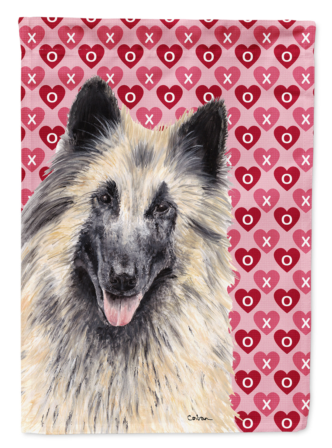 Belgian Tervuren Hearts Love and Valentine's Day  Flag Canvas House Size