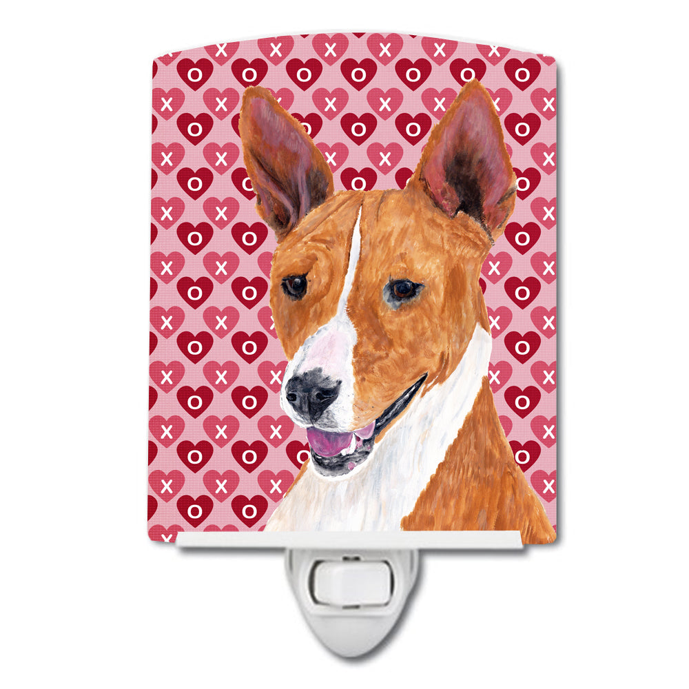 Basenji Hearts Love and Valentine&#39;s Day Portrait Ceramic Night Light SC9252CNL - the-store.com