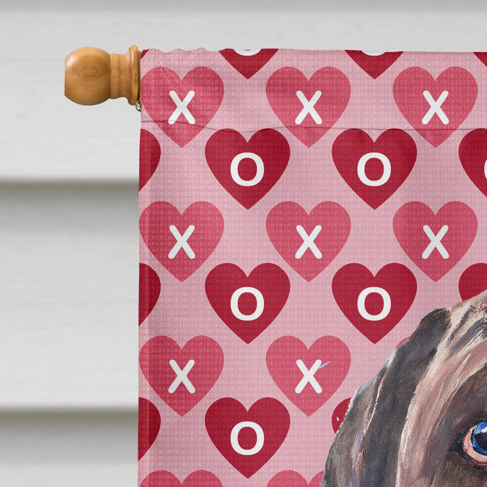 Labrador Chocolate Hearts Love Valentine's Day Flag Canvas House Size