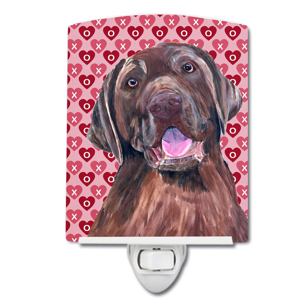 Labrador Chocolate Hearts Love Valentine&#39;s Day Ceramic Night Light SC9253CNL - the-store.com