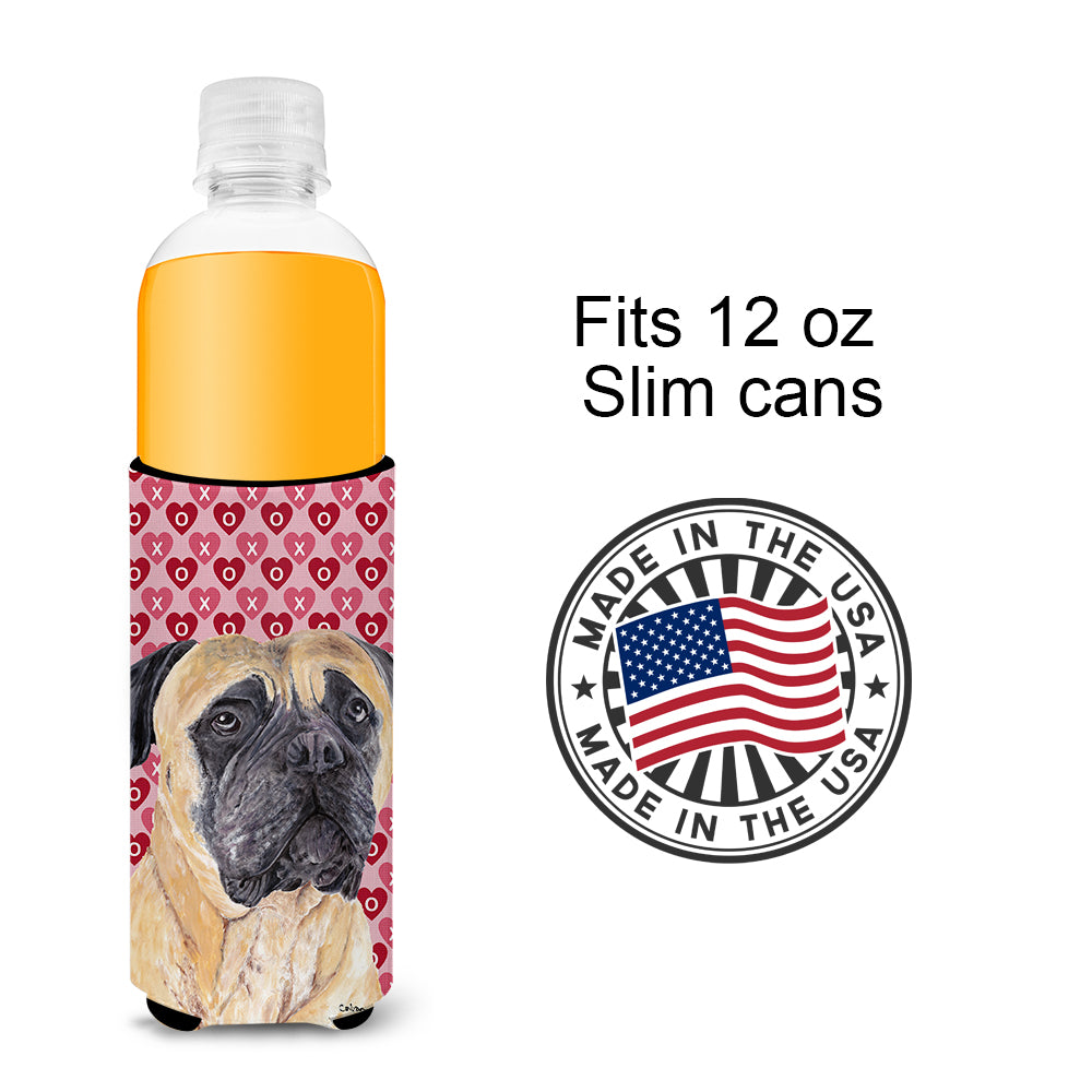 Mastiff Hearts Love and Valentine's Day Portrait Ultra Beverage Insulators for slim cans SC9255MUK