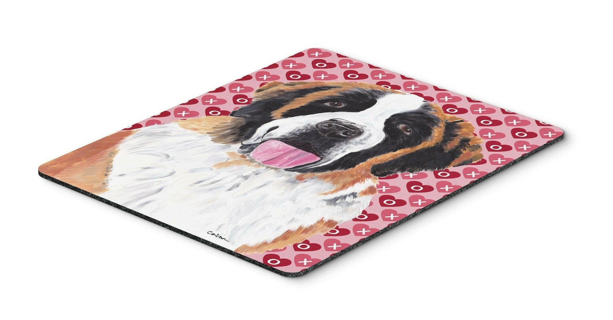 Saint Bernard Hearts Love and Valentine's Day Mouse Pad, Hot Pad or Trivet by Caroline's Treasures