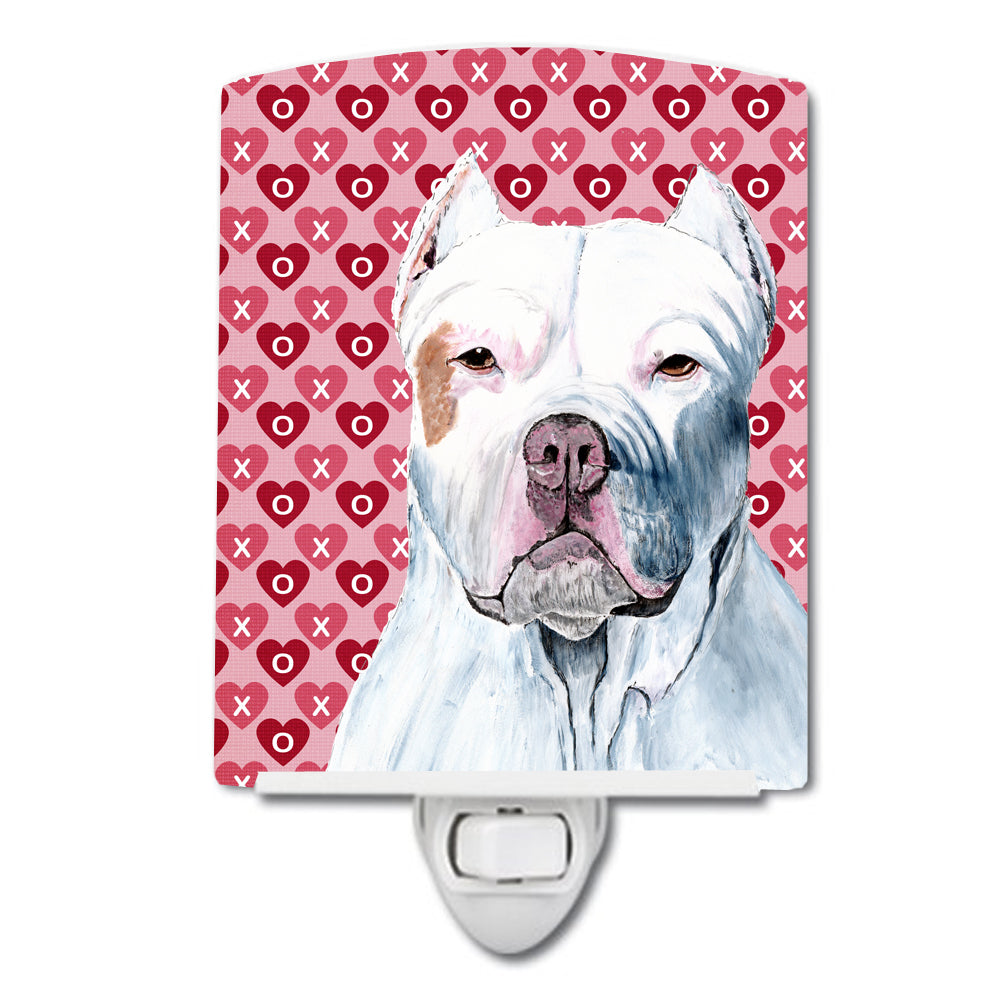 Pit Bull Hearts Love and Valentine&#39;s Day Portrait Ceramic Night Light SC9258CNL - the-store.com