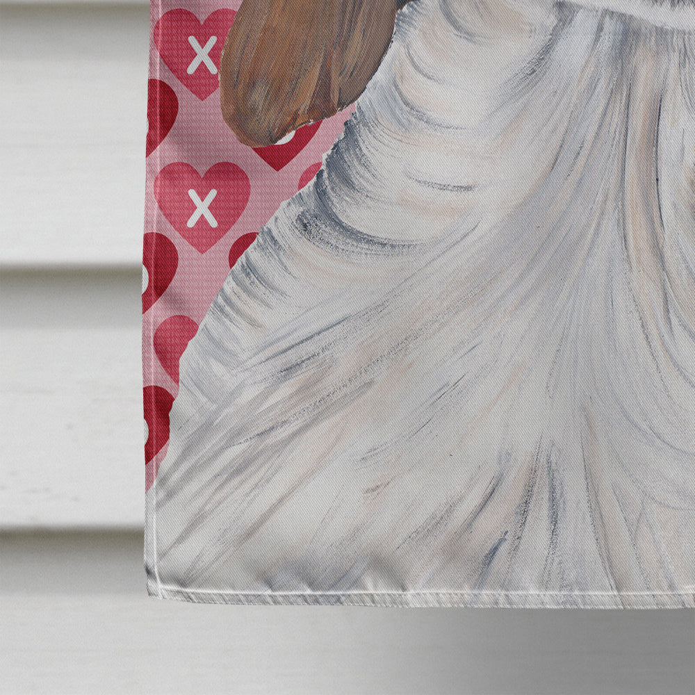 Welsh Springer Spaniel Hearts Love Valentine's Day Flag Canvas House Size  the-store.com.