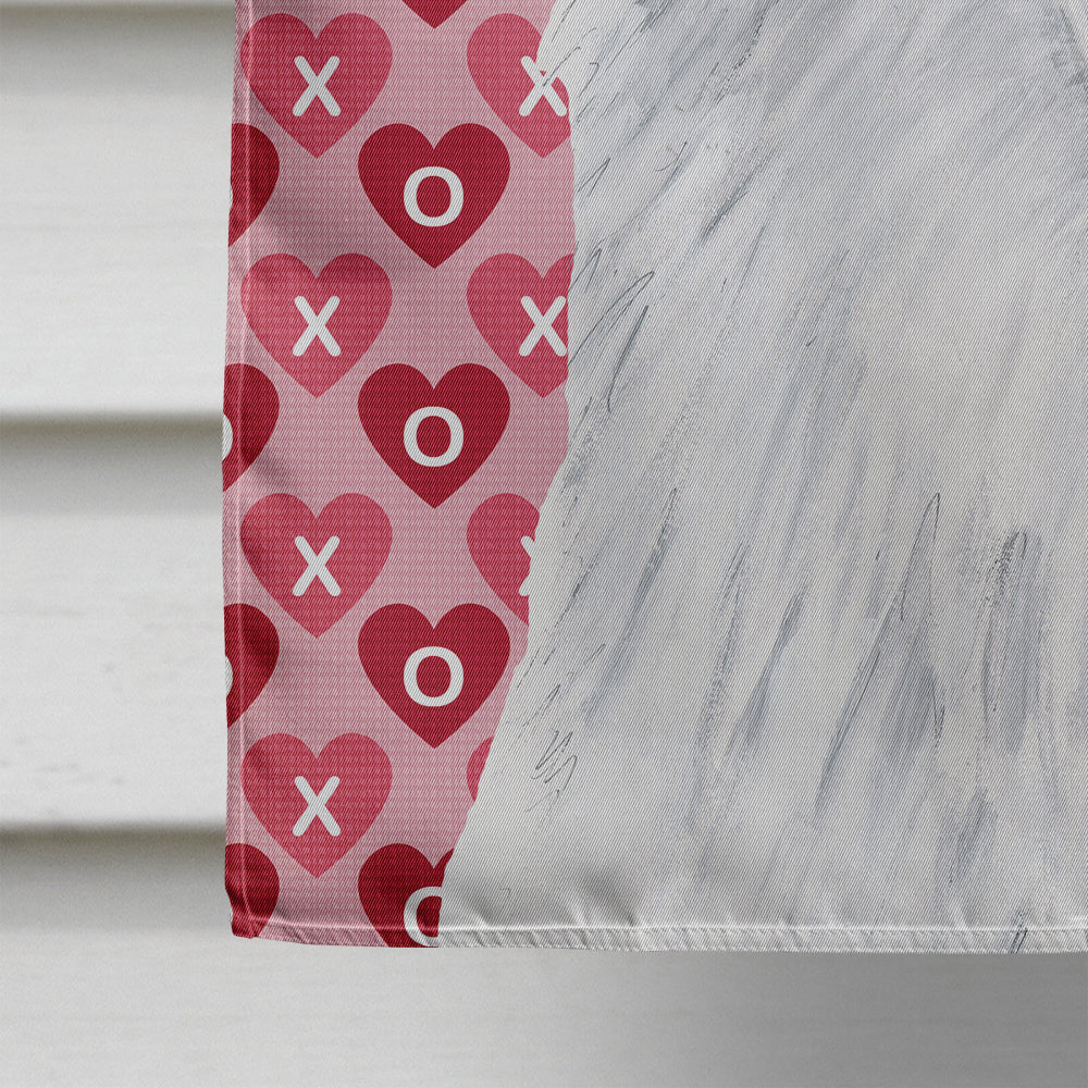 American Eskimo Hearts Love and Valentine's Day Portrait Flag Canvas House Size