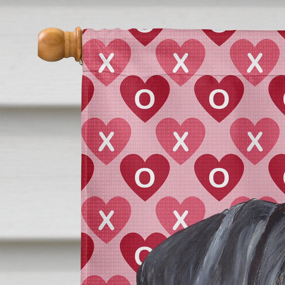 Doberman Hearts Love and Valentine's Day Portrait Flag Canvas House Size  the-store.com.
