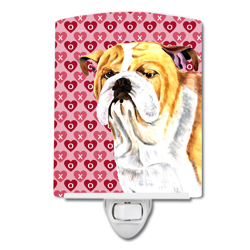 Bulldog English Hearts Love Valentine's Day Portrait Ceramic Night Light SC9265CNL - the-store.com