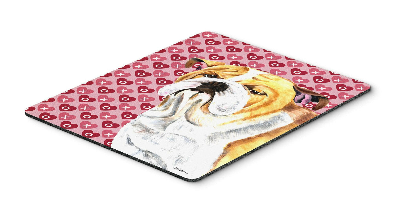 Bulldog English Hearts Love and Valentine's Day Mouse Pad, Hot Pad or Trivet by Caroline's Treasures