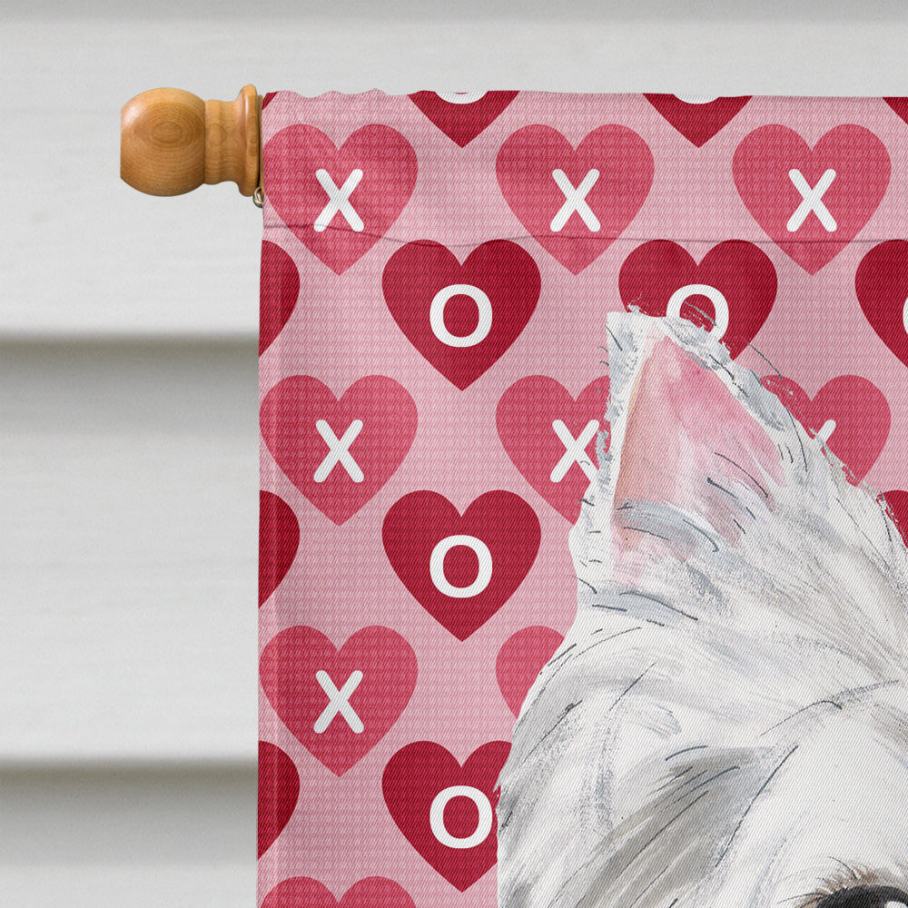 Westie Hearts Love and Valentine's Day Portrait Flag Canvas House Size