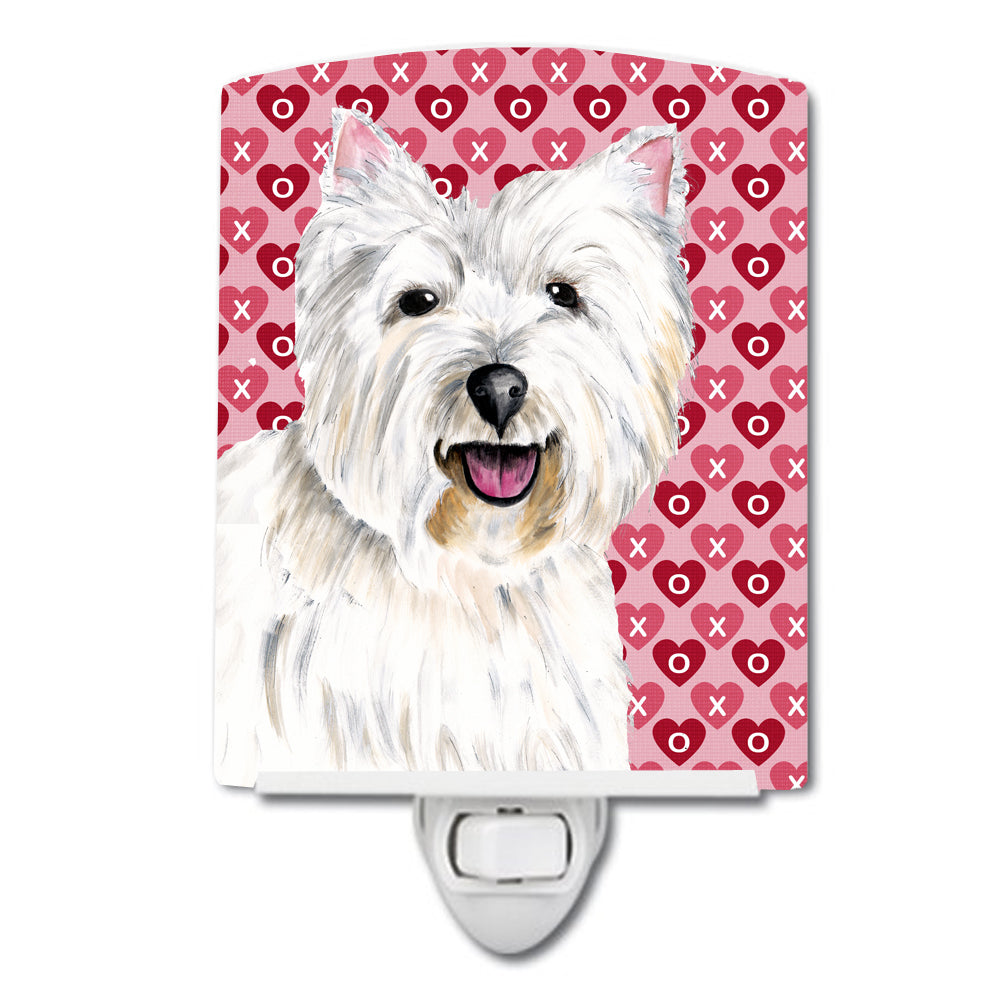 Westie Hearts Love and Valentine&#39;s Day Portrait Ceramic Night Light SC9269CNL - the-store.com
