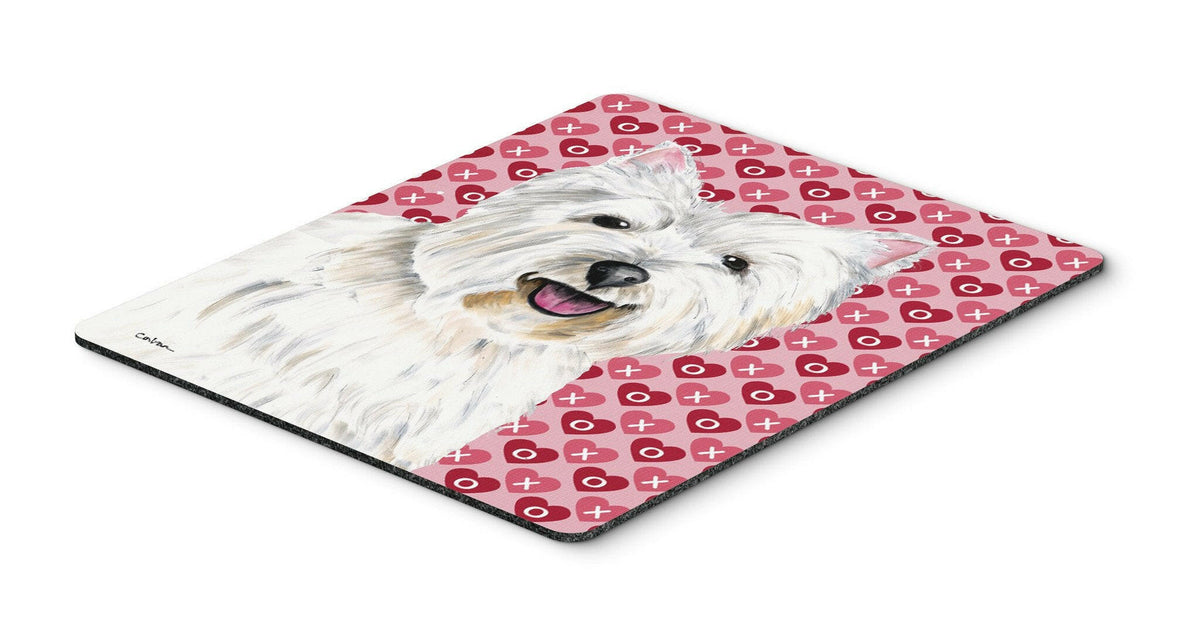 Westie Hearts Love and Valentine&#39;s Day Portrait Mouse Pad, Hot Pad or Trivet by Caroline&#39;s Treasures