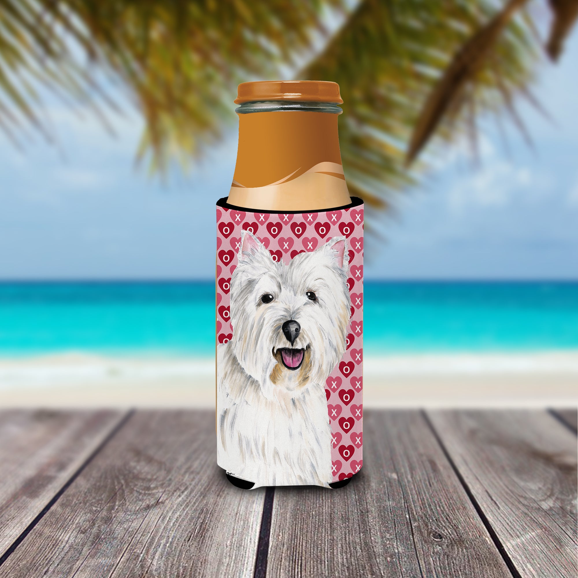Westie Hearts Love and Valentine's Day Portrait Ultra Beverage Insulators for slim cans SC9269MUK