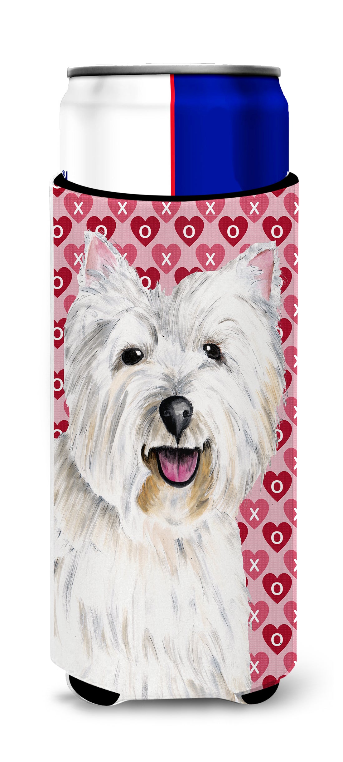 Westie Hearts Love and Valentine's Day Portrait Ultra Beverage Insulators for slim cans SC9269MUK.