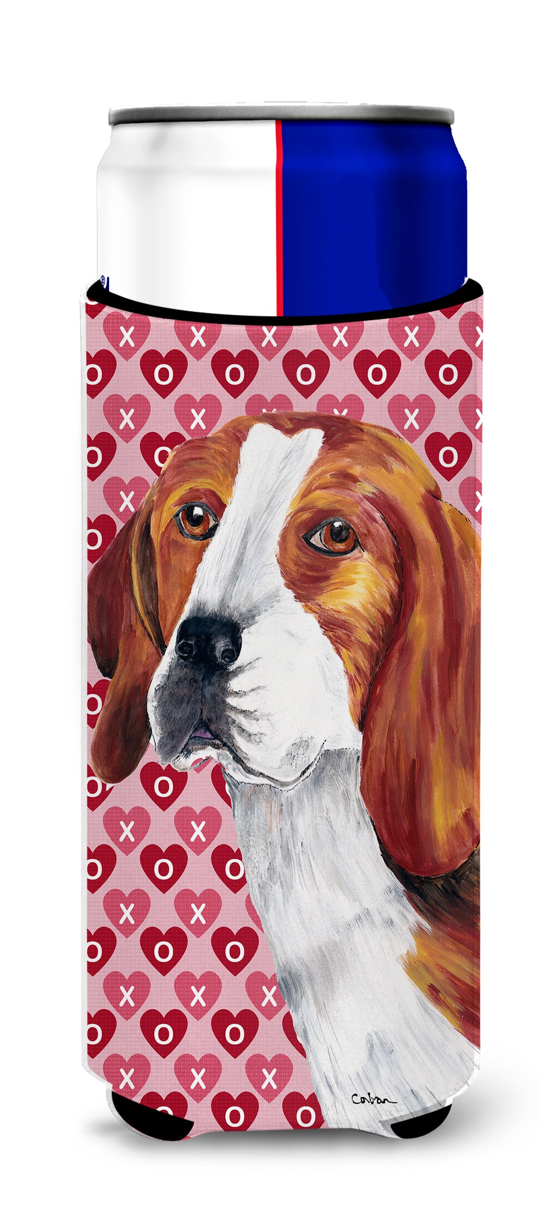 Beagle Hearts Love and Valentine&#39;s Day Portrait Ultra Beverage Insulators for slim cans SC9270MUK