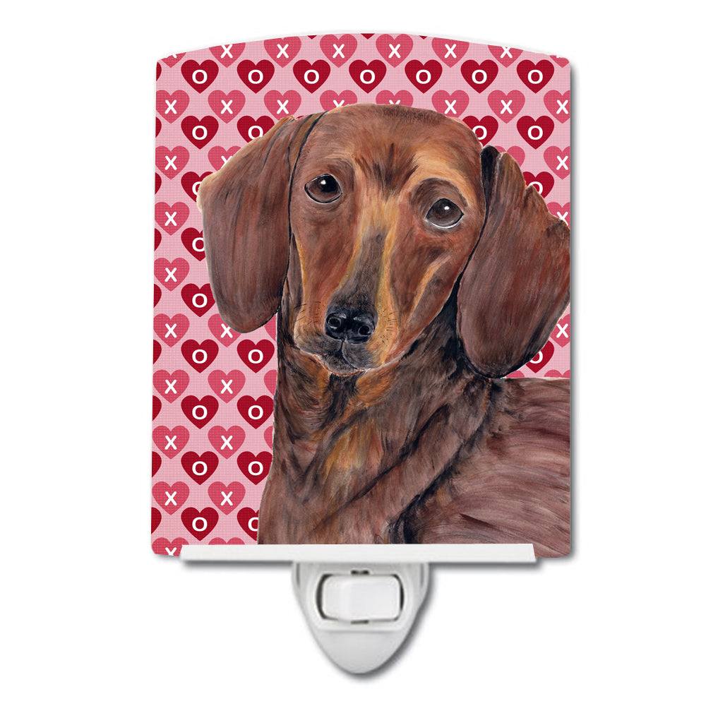 Dachshund Hearts Love and Valentine&#39;s Day Portrait Ceramic Night Light SC9271CNL - the-store.com