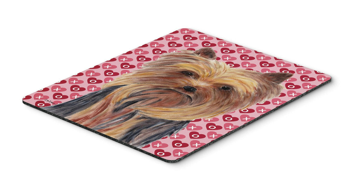 Yorkie Hearts Love and Valentine&#39;s Day Portrait Mouse Pad, Hot Pad or Trivet by Caroline&#39;s Treasures