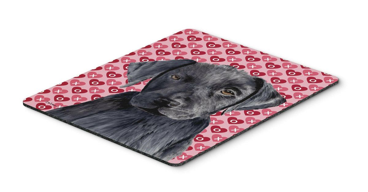 Labrador Black Hearts Love and Valentine&#39;s Day Mouse Pad, Hot Pad or Trivet by Caroline&#39;s Treasures