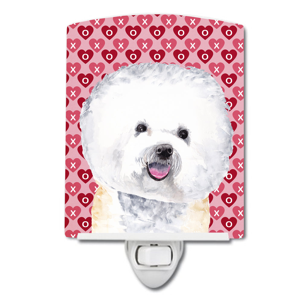 Bichon Frise Hearts Love and Valentine&#39;s Day Portrait Ceramic Night Light SC9278CNL - the-store.com