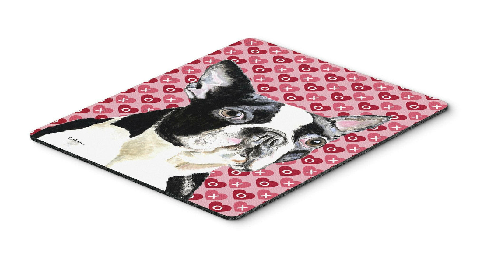 Boston Terrier Hearts Love and Valentine's Day Mouse Pad, Hot Pad or Trivet by Caroline's Treasures