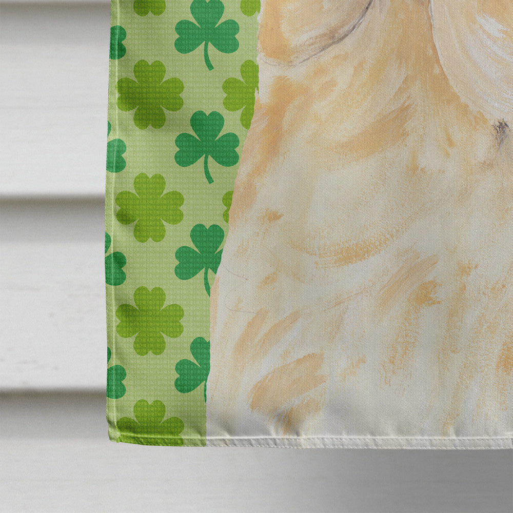 Labrador Yellow St. Patrick's Day Shamrock Flag Canvas House Size  the-store.com.