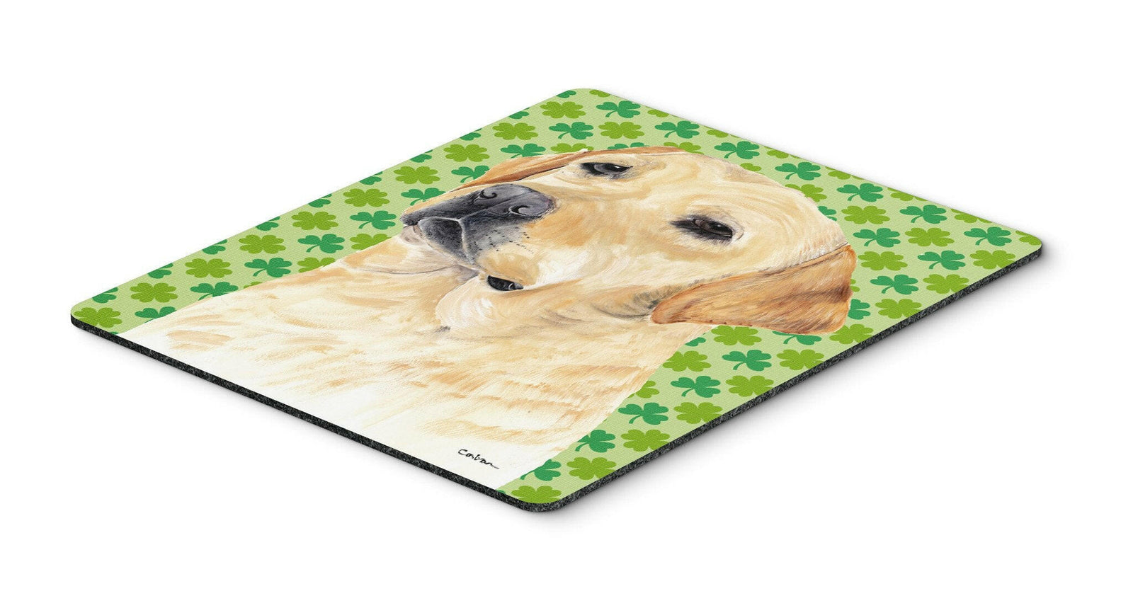 Labrador Yellow St. Patrick's Day Shamrock Mouse Pad, Hot Pad or Trivet by Caroline's Treasures