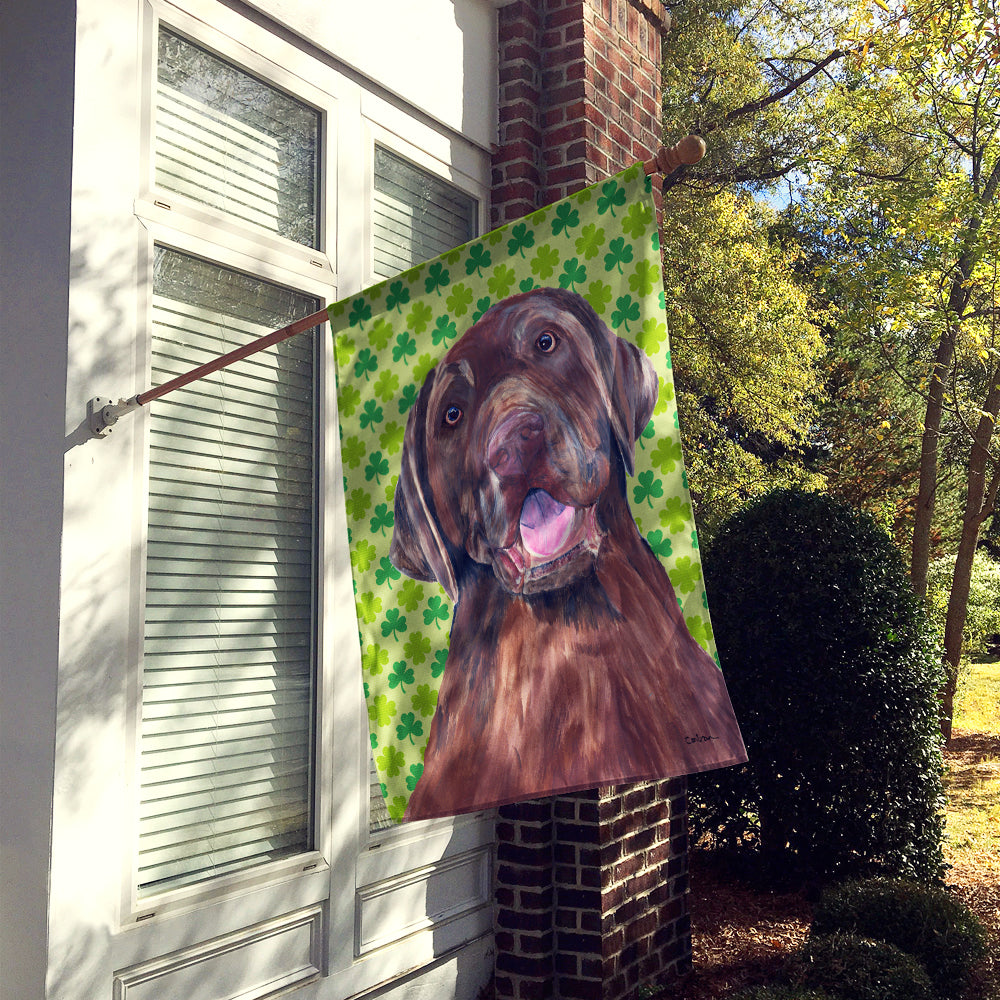 Labrador Chocolate St. Patrick's Day Shamrock Flag Canvas House Size  the-store.com.