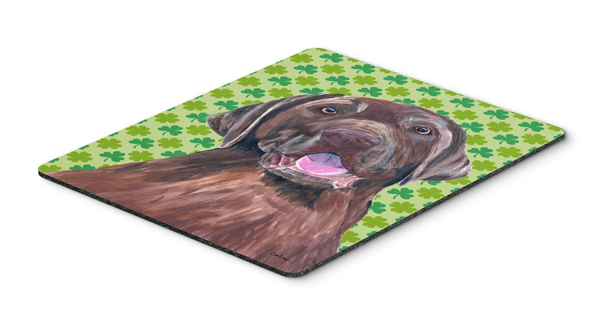 Labrador Chocolate St. Patrick&#39;s Day Shamrock Mouse Pad, Hot Pad or Trivet by Caroline&#39;s Treasures