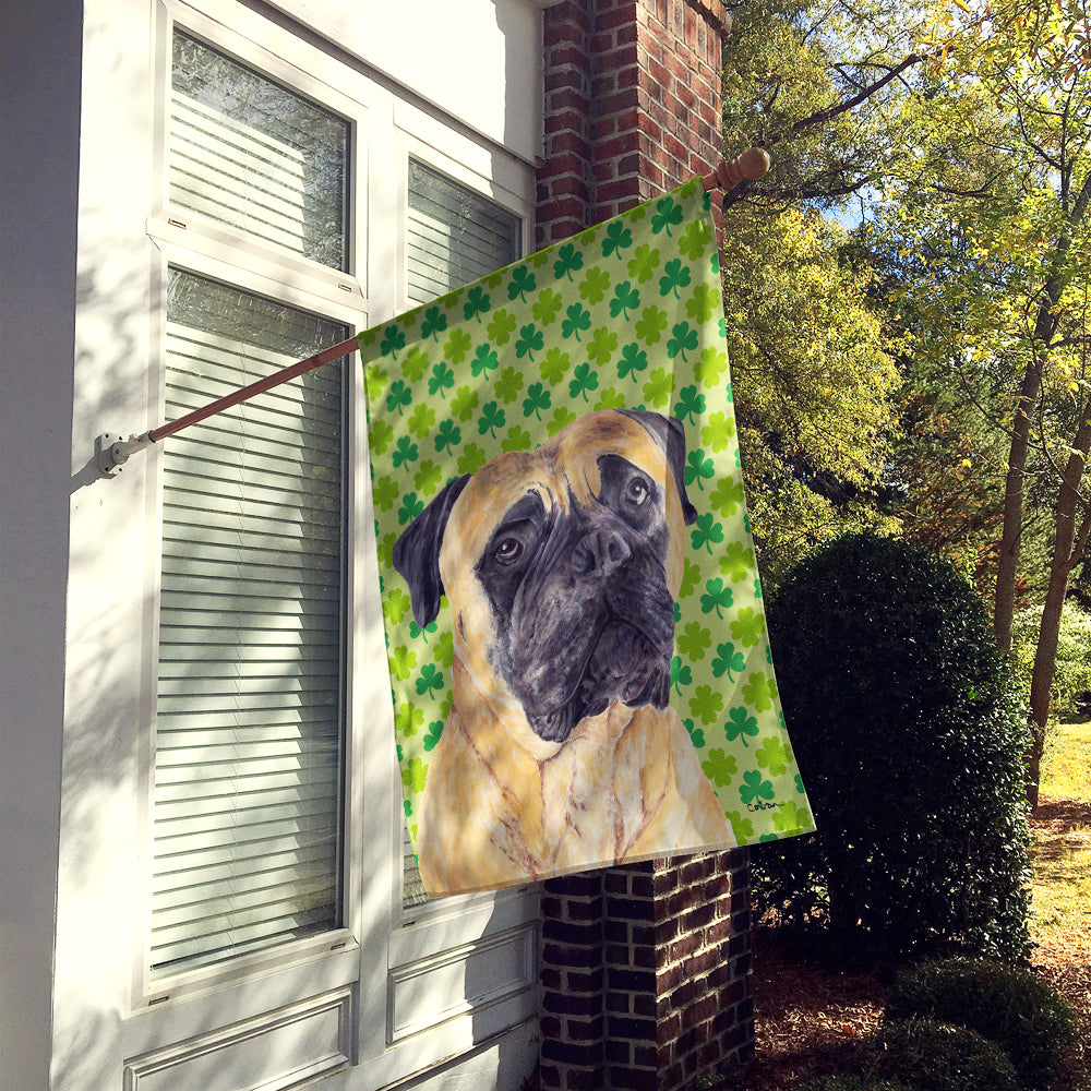 Mastiff St. Patrick's Day Shamrock Portrait Flag Canvas House Size  the-store.com.