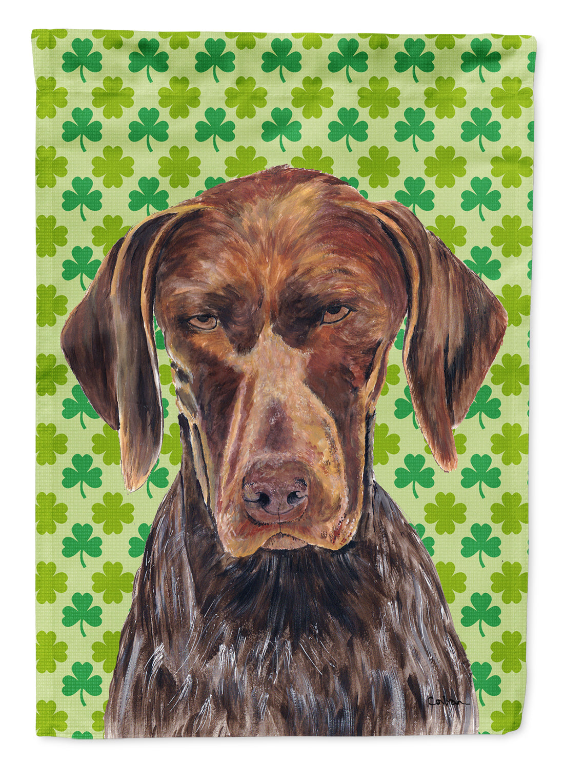 German Shorthaired Pointer St. Patrick&#39;s Day Shamrock  Flag Canvas House Size