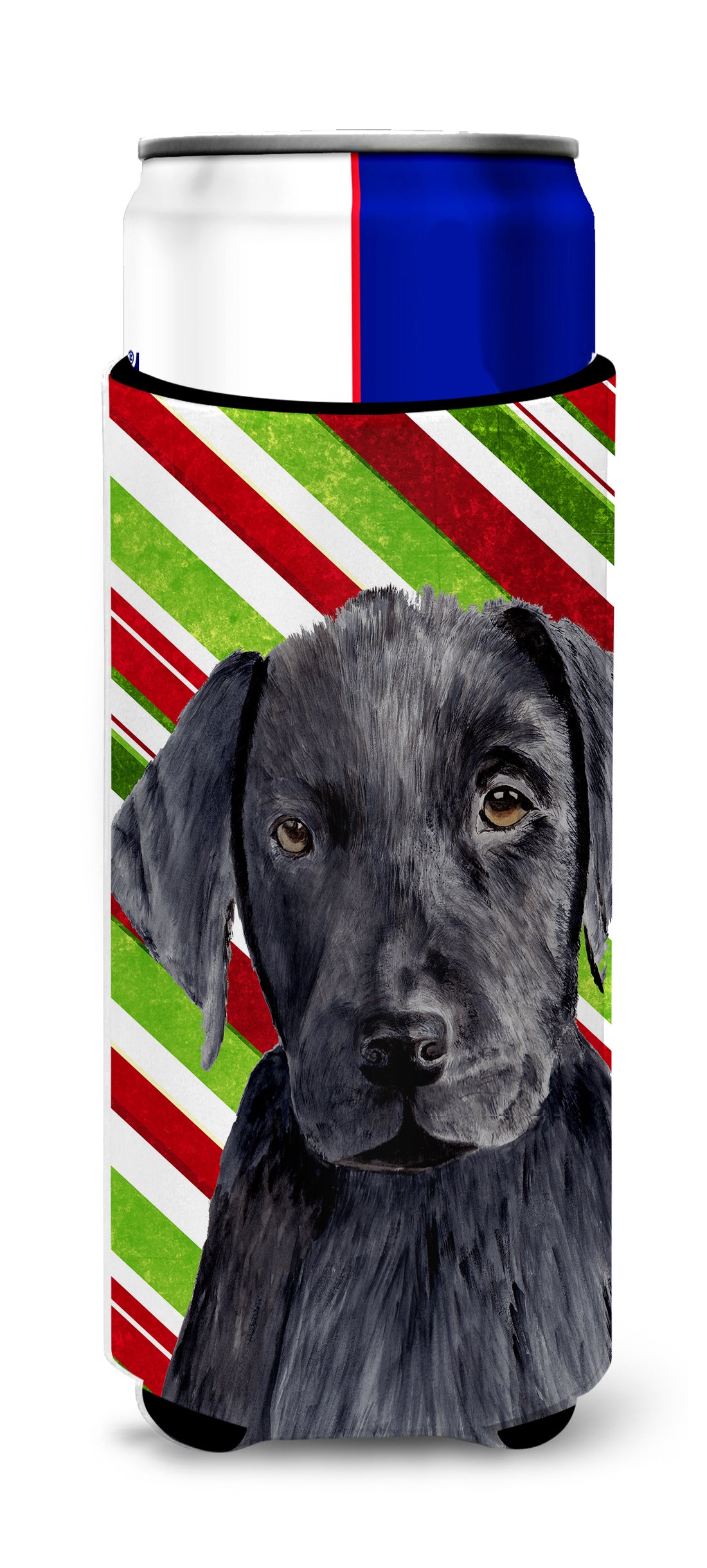 Labrador Candy Cane Holiday Christmas Ultra Beverage Insulators for slim cans SC9324MUK.