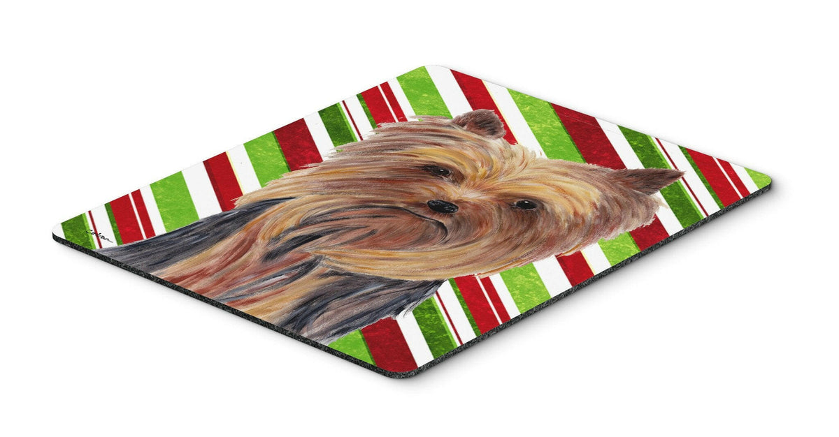Yorkie Candy Cane Holiday Christmas Mouse Pad, Hot Pad or Trivet by Caroline&#39;s Treasures