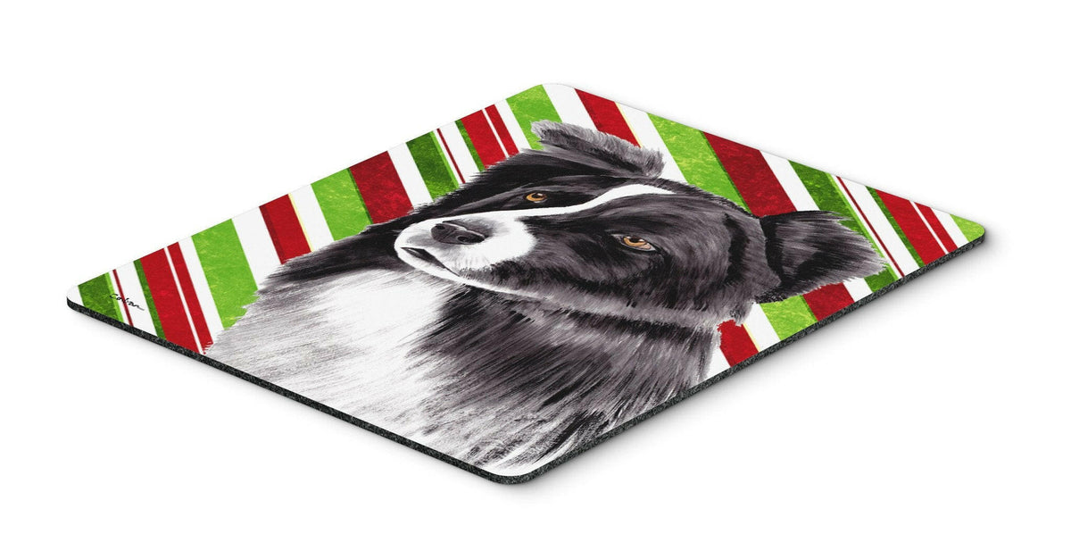 Border Collie Candy Cane Holiday Christmas Mouse Pad, Hot Pad or Trivet by Caroline&#39;s Treasures