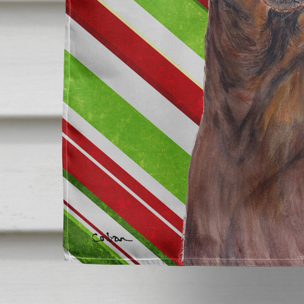 Dachshund Candy Cane Holiday Christmas Flag Canvas House Size  the-store.com.