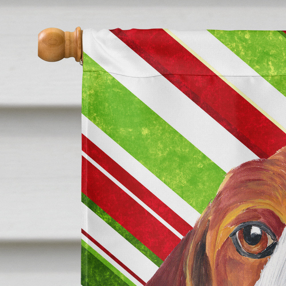 Beagle Candy Cane Holiday Christmas Flag Canvas House Size  the-store.com.