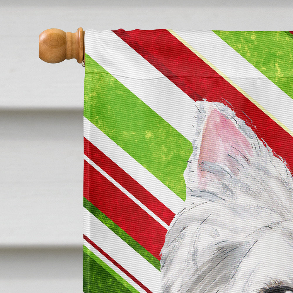 Westie Candy Cane Holiday Christmas Flag Canvas House Size