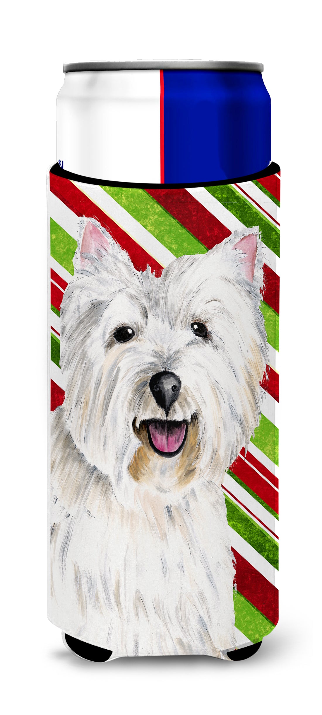 Westie Candy Cane Holiday Christmas Ultra Beverage Isolateurs pour canettes minces SC9330MUK